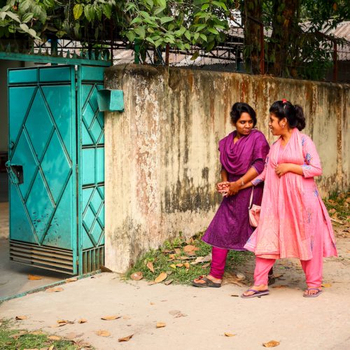 Assistant Sonjida  (25 ) with core member Santa (22). Over the last 15 years most of the female assistants have been encouraged to attend university classes.